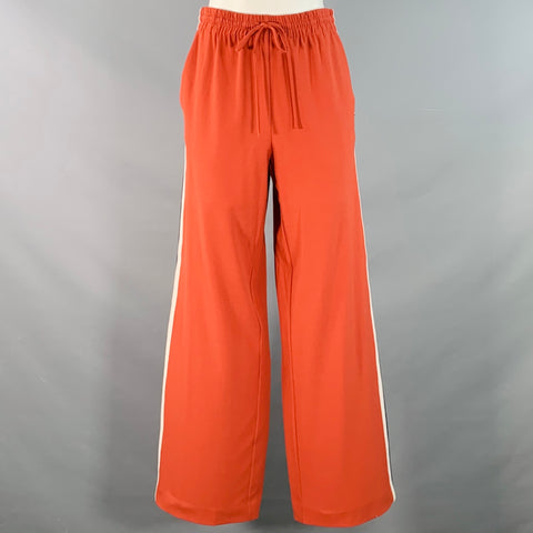 OTTOD'AME Size S Orange Blue White Polyester Blend Straight Drawstring Casual Pants