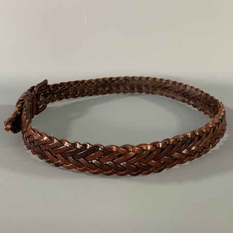 RALPH LAUREN Waist Size 0 Brown Woven Leather Belt