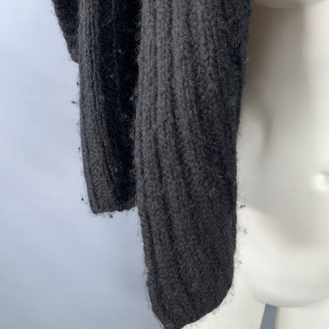 JARBO Size 0 Black Alpaca Blend Knit Shawl Collar Open Front Shrug Cardigan