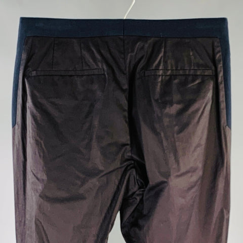 GIVENCHY Size 30 Black Navy Two Toned Cotton Flat Front Dress Pants