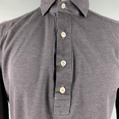 FIORENZO Taille S Polo à manches longues en coton uni gris