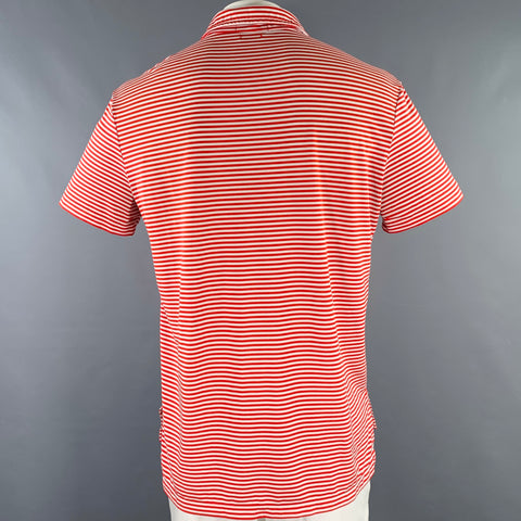 POLO by RALPH LAUREN Size L Red White Stripe Polyester Blend Polo