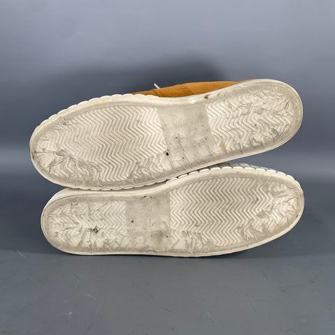 PRIMURY Size 10 Yellow Gold Solid Suede Low Top Sneakers