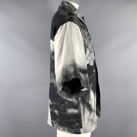 CHRISTIAN DADA Black White Graphic Dagger Coat