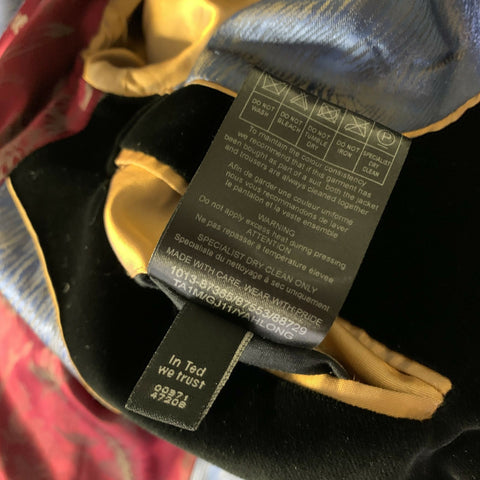TED BAKER Chest Size 42 Black Velvet Cotton Notch Lapel Sport Coat
