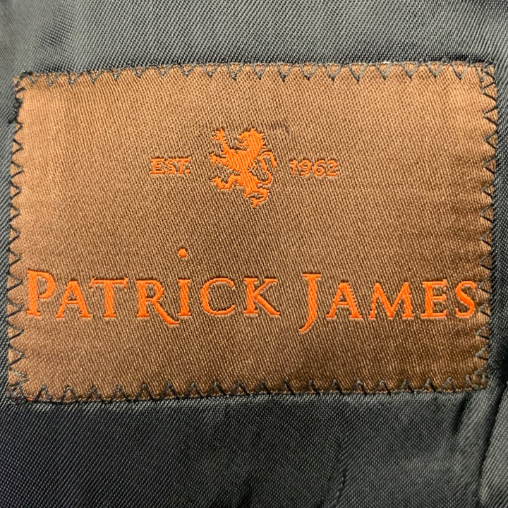 PATRICK JAMES Size 48 Regular Black Cashmere Notch Lapel Sport Coat