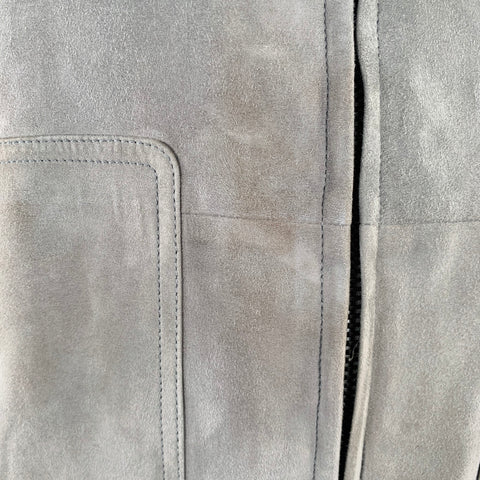 BOTTEGA VENETA Size 42 Grey Suede Zip Up Jacket