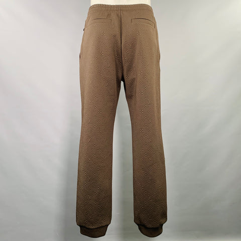 LOUIS VUITTON Size XL Brown Monogram Polyester Blend Joggers Casual Pants