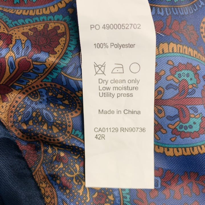 MICHAEL by MICHAEL KORS Size 42 Regular Blue Brown Velvet Elbow Patches Sport Coat