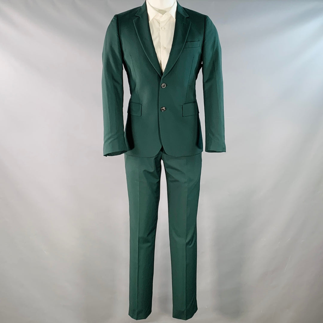 PAUL SMITH Size 38 Regular Green Wool Mohair Notch Lapel Suit