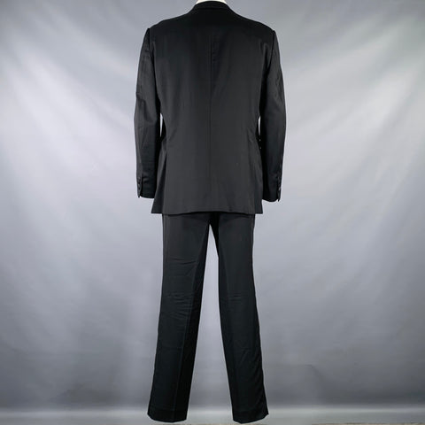 ERMENEGILDO ZEGNA Size 46 Black Wool Single Button Tuxedo
