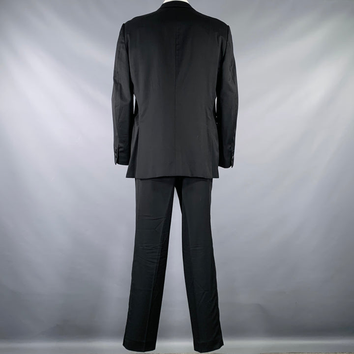 ERMENEGILDO ZEGNA Size 46 Black Wool Single Button Tuxedo