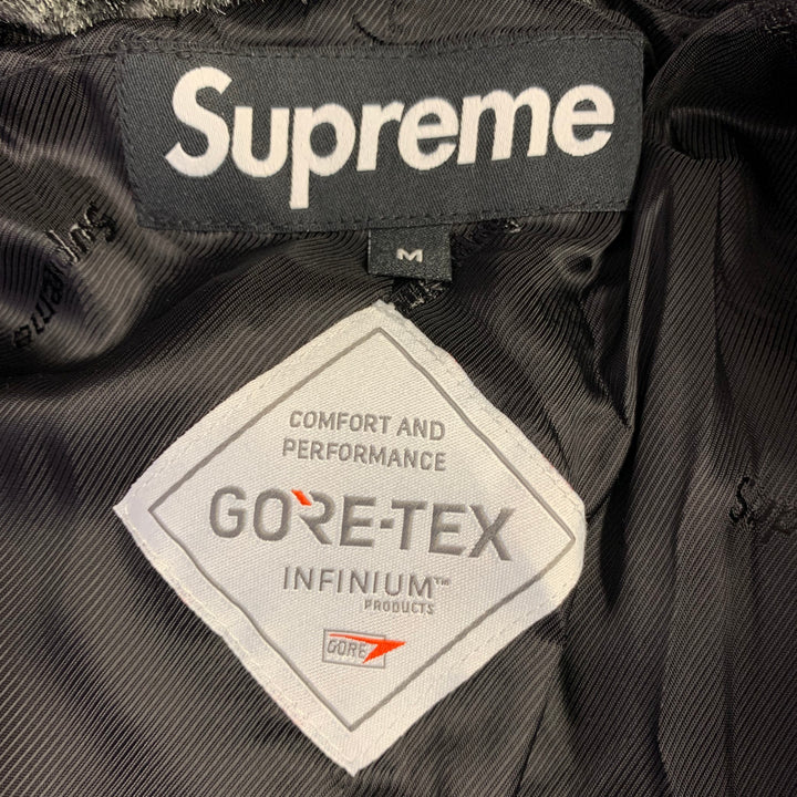 SUPREME Size M Grey Charcoal Textured Acrylic Blend Faux Fur Coat