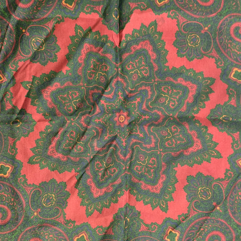 Red Green Abstract Floral Pocket Square