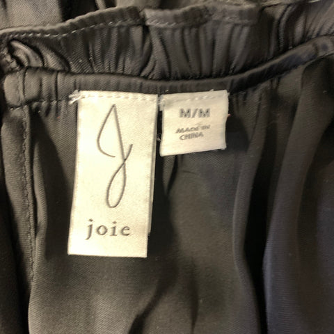JOIE Size M Black Polyester Ruched Blouse
