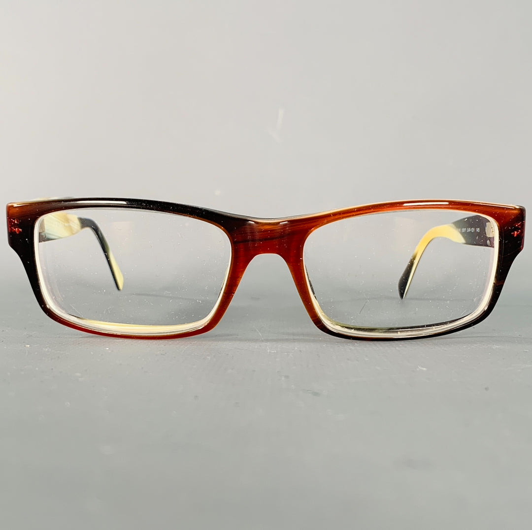PRADA Brown Cream Acetate Marbled Eyewear Readers