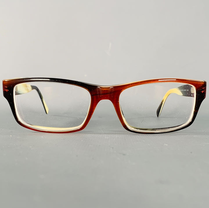 PRADA Brown Cream Acetate Marbled Eyewear Readers