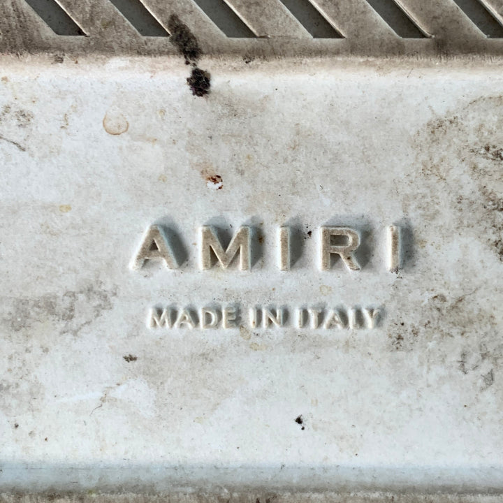 AMIRI Size 11 White Brown Animal Print Faux Fur Leather High Top Sneakers