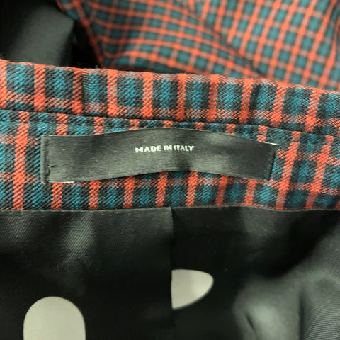 PAUL SMITH Chest Size 38 Black Red & Blue Plaid Wool Notch Lapel 32 31 Suit