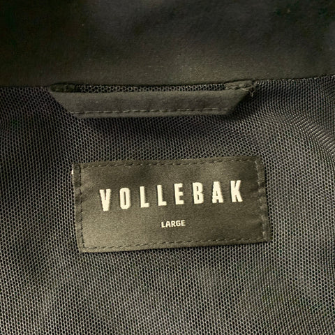 VOLLEBAK Size L Black Wool Blend Zip Up Jacket