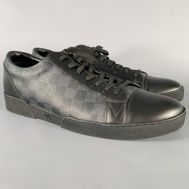 LOUIS VUITTON Size 13 Black Grey Checkered Leather Low Rise Sneakers