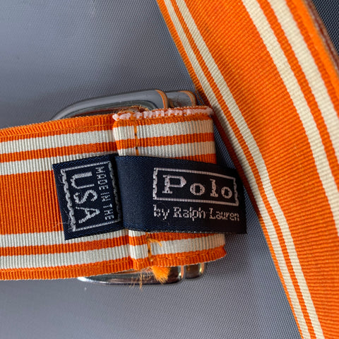 POLO Size 42 Orange White Stripe Belt