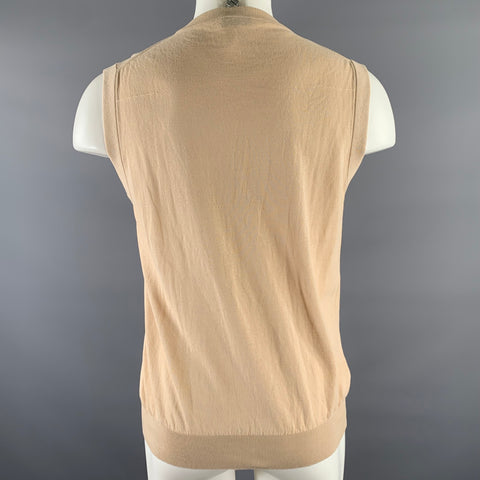 DIOR Size M Beige Wool Blend Crew-Neck Tank Top