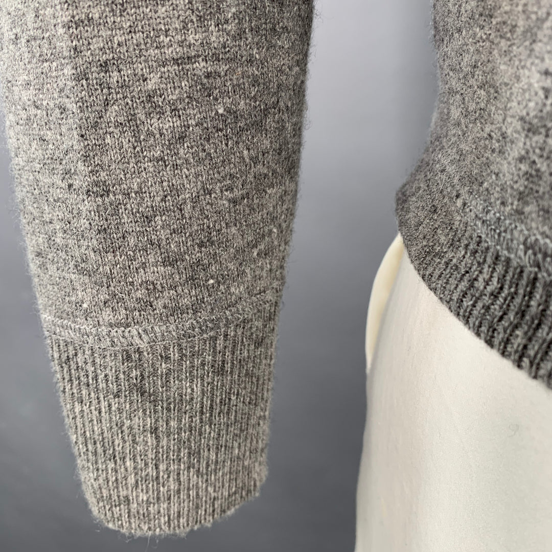 HARTFORD Size L Grey Heather Wool Cashmere Hoodie Cardigan