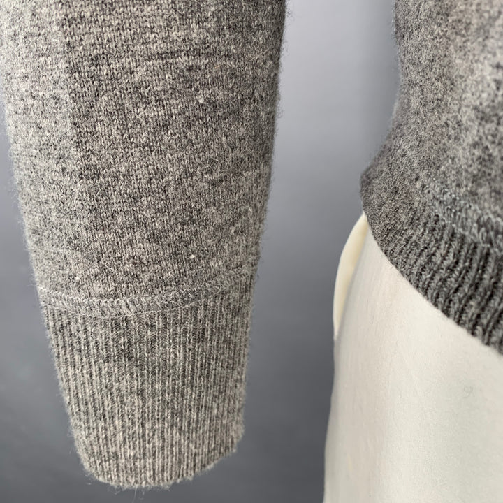 HARTFORD Size L Grey Heather Wool Cashmere Hoodie Cardigan