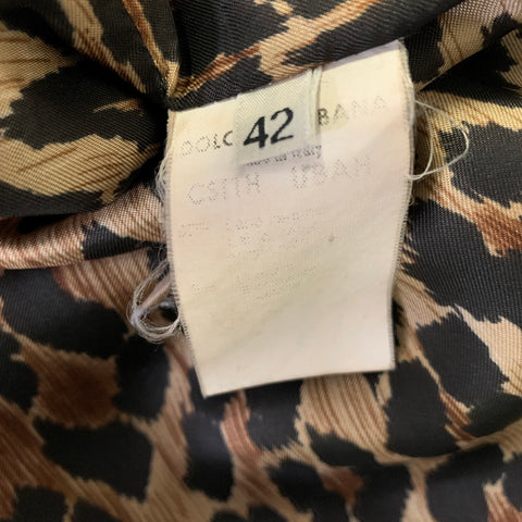 DOLCE & GABBANA Size 6 Black Wool Blend Leopard Blazer Jacket (Indoor) / Blazer