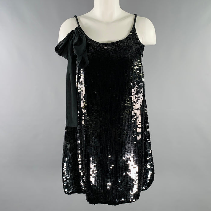 SEE By CHLOE Size M Black Silk Bubble Hem Cocktail Dress