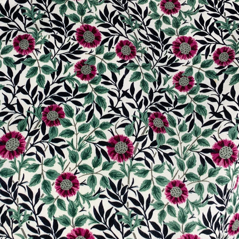 TED BAKER Size L White Black Purple Floral Cotton Button Up Long Sleeve Shirt