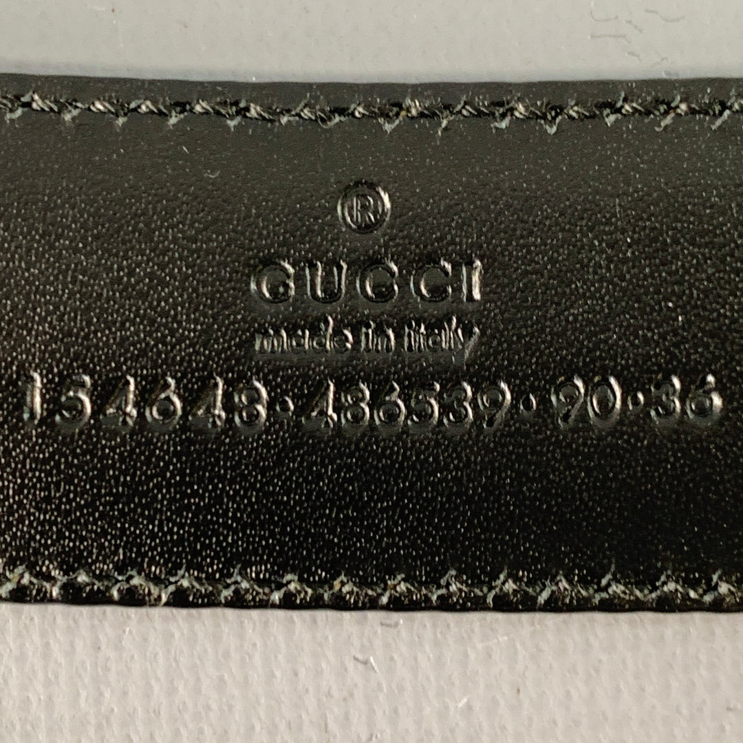 GUCCI Size 36 Black Natural Leather Bamboo Buckle Belt