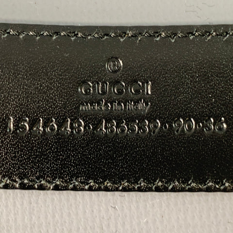 GUCCI Size 36 Black Natural Leather Bamboo Buckle Belt