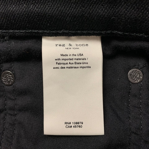 RAG &amp; BONE Taille 31 Jean slim en polyuréthane et coton noir avec braguette boutonnée
