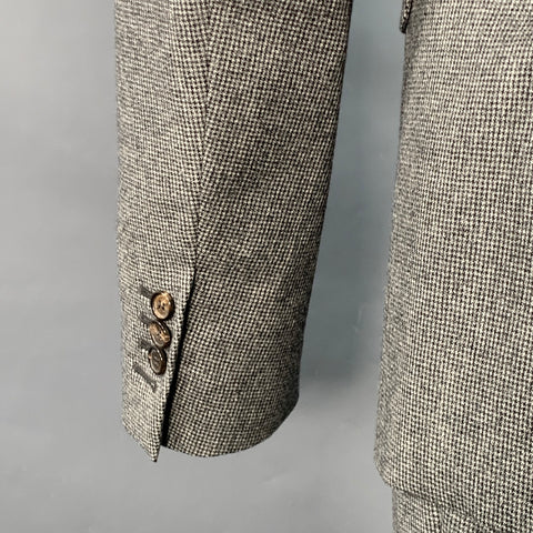 DSQUARED2 PARIS Size 40 Grey Black Houndstooth Wool Notch Lapel Suit