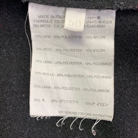 MIU MIU Size M Black Wool Blend Double Breasted Peacoat Jacket