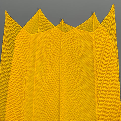 PLEATS PLEASE by ISSEY MIYAKE Yellow Pleated Scarves & Shawls