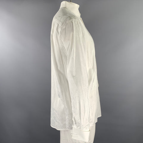 ETON Size L White Floral Pointed Collar Long Sleeve Shirt