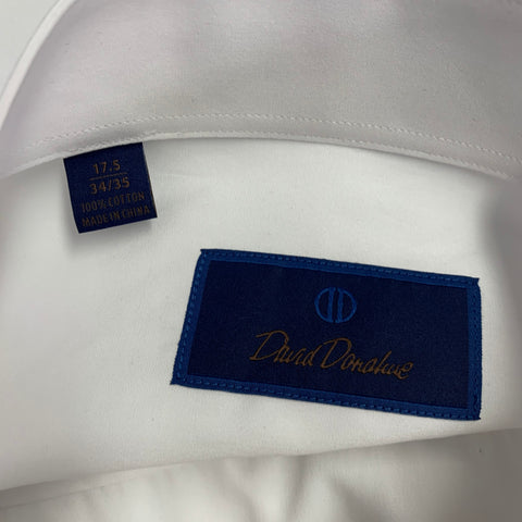 DAVID DONAHUE Size XXL White Textured Cotton French Cuffs Tuxedo Long Sleeve Shirt