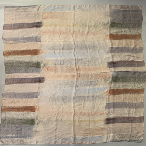 GIORGIO ARMANI Brown Green Ombre Watercolor Silk Scarf Shawl