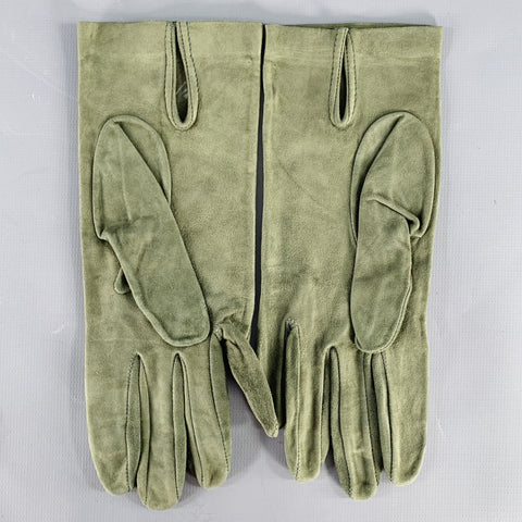 Gants VINTAGE en daim vert taille 6.5