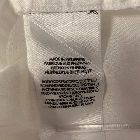 RALPH LAUREN Size XL White Linen Pull On Shirt