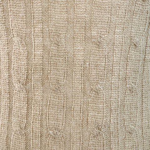 GUCCI Size L Tan Cable Knit Cashgora Crew Neck Sweater