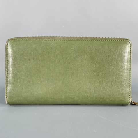 GUCCI Green Leather Zip Wallet