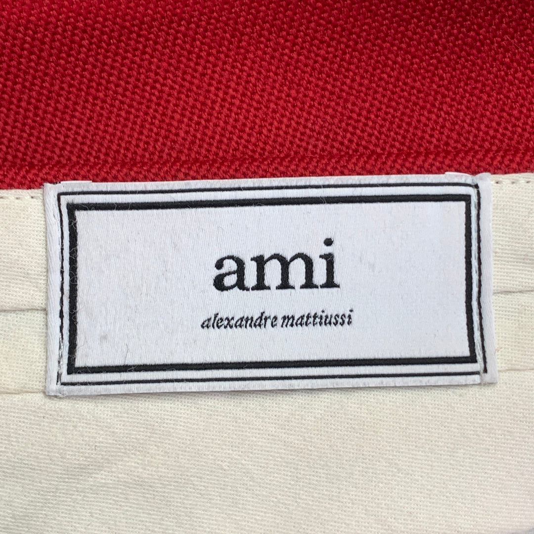 AMI by ALEXANDRE MATTIUSSI Size 28 Red Wool Twill Zip Fly Dress Pants