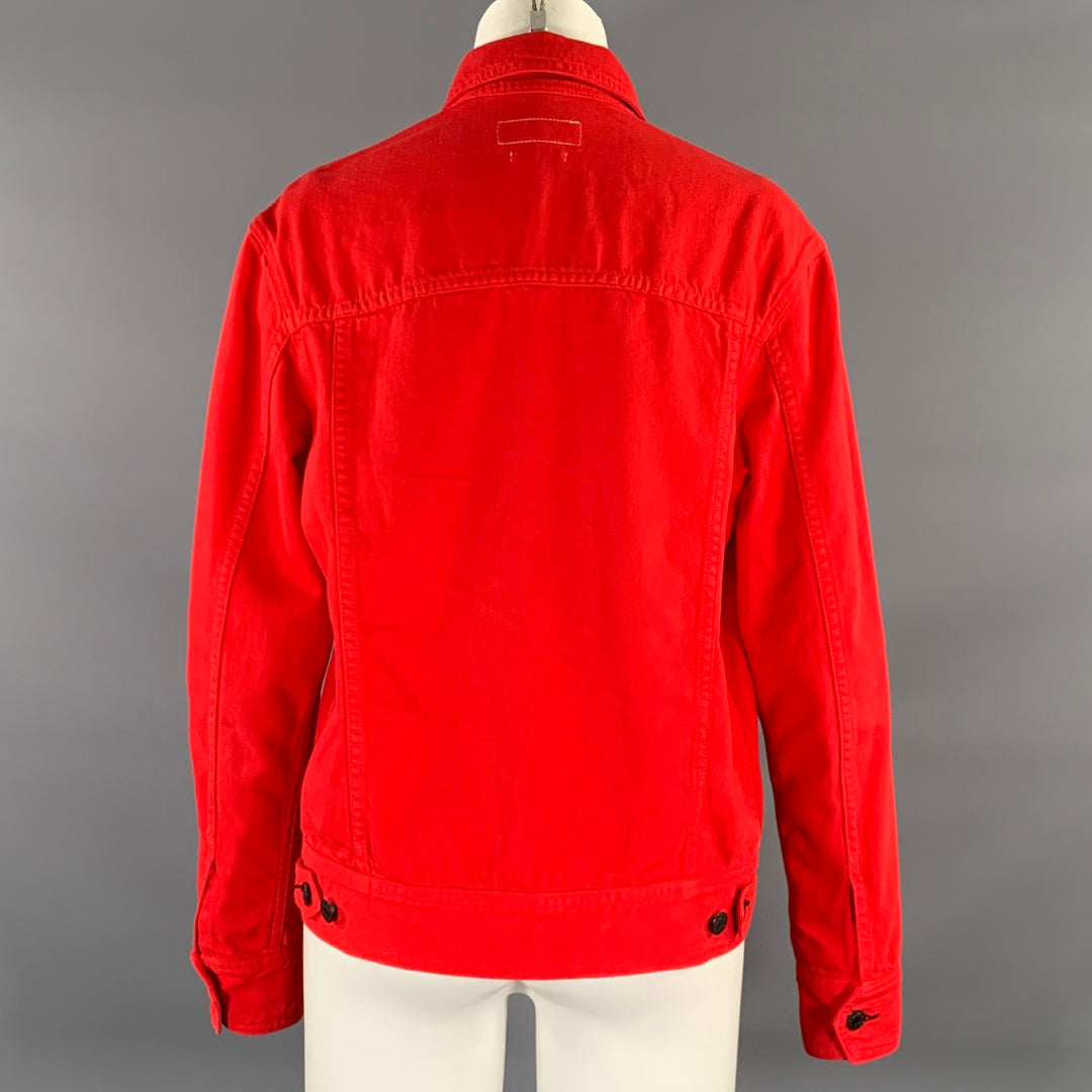 RAG & BONE Size M Red Cotton  Tencel Trucker Jacket