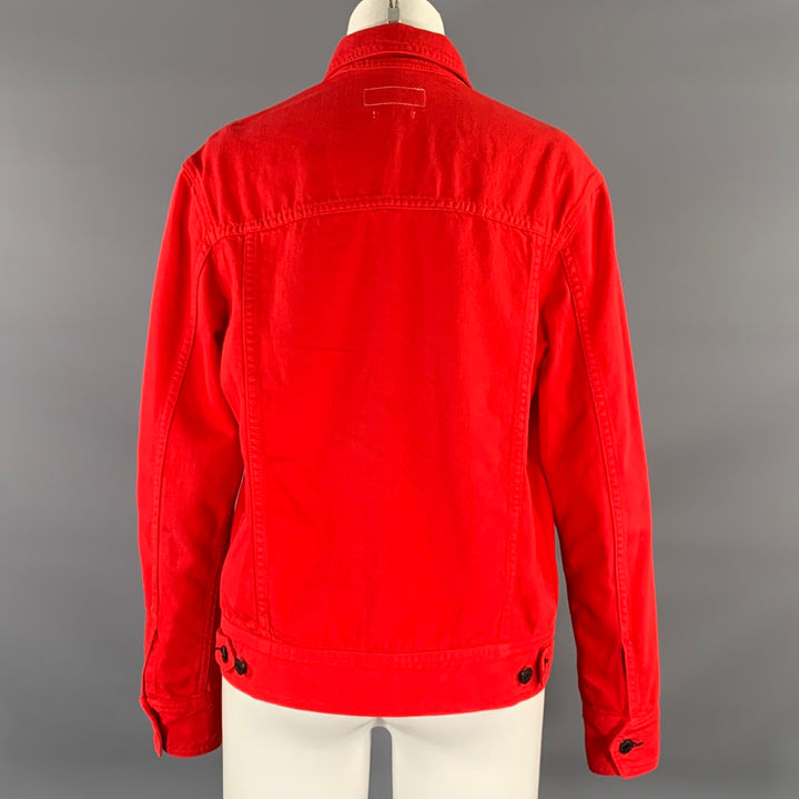 RAG & BONE Size M Red Cotton  Tencel Trucker Jacket