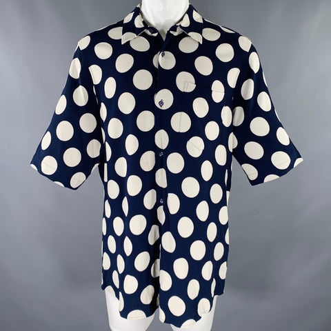Chemise à manches courtes AMI by ALEXANDRE MATTIUSSI Taille S bleu marine à pois blancs