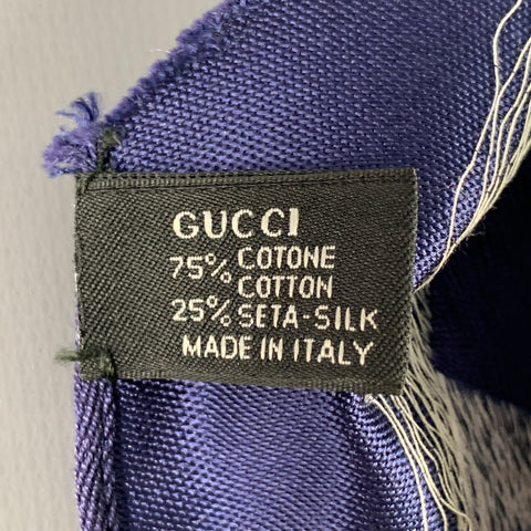 Cravate fine GUCCI en soie rayée grise, marine et orange
